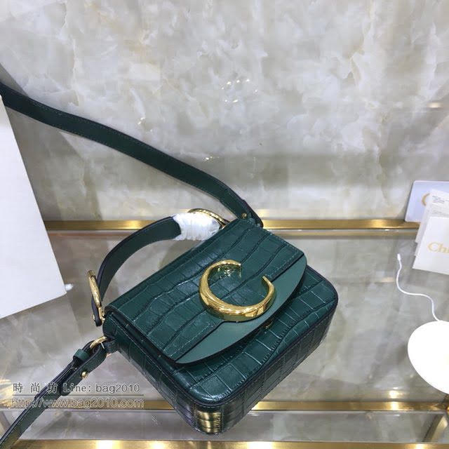 Chloe女包 克洛伊經典C Bag鱷魚壓紋手袋 Chole手提肩背斜挎包  jjh1360